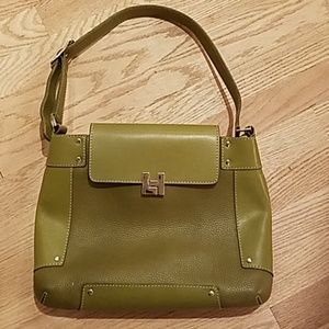 Lambertson Truex avocado pebbles leather purse